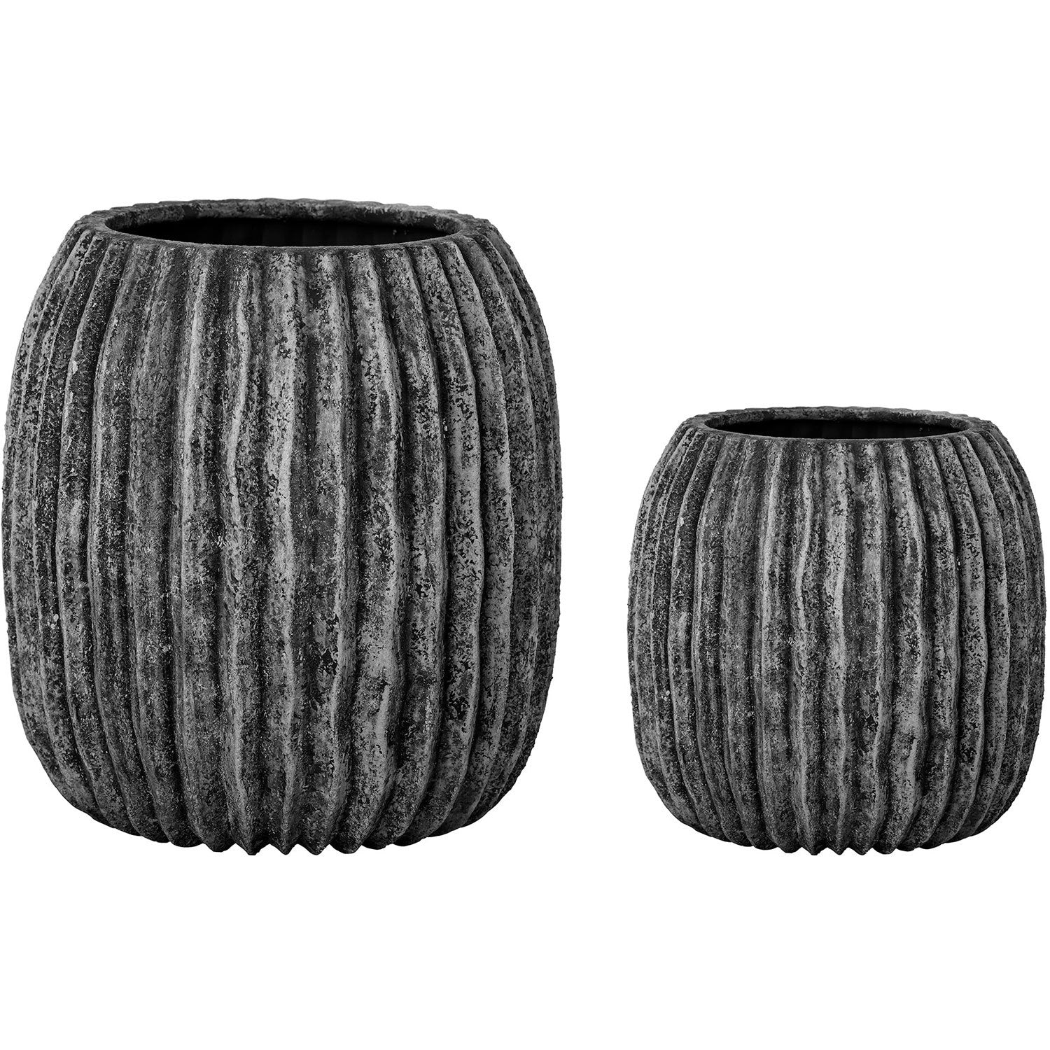 Bloomingville Efim Töpfe Terrakotta 2 Teile, Schwarz