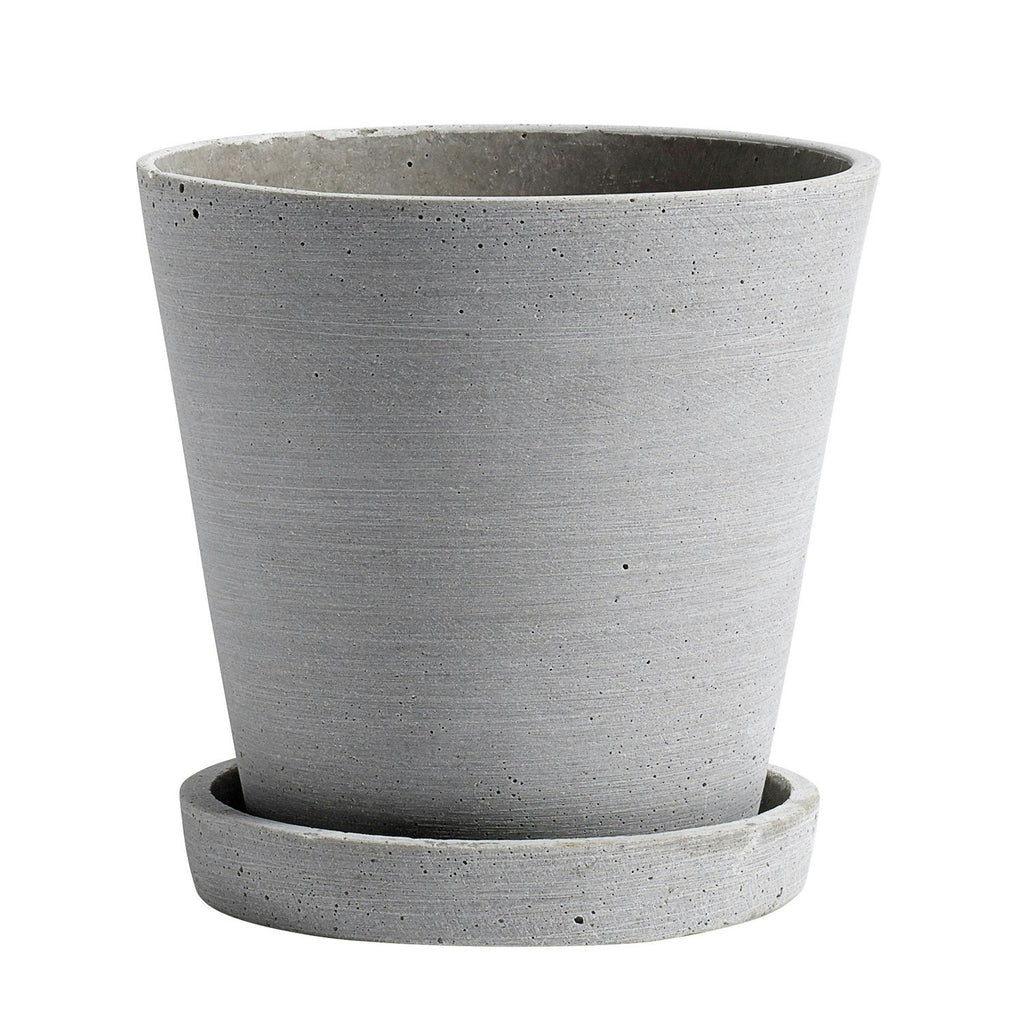 Hay Flowerpot Topf Mit Unterteller Grau, Ø14 Cm M