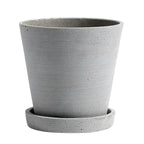 Hay Flowerpot Topf Mit Unterteller Grau, Ø14 Cm M