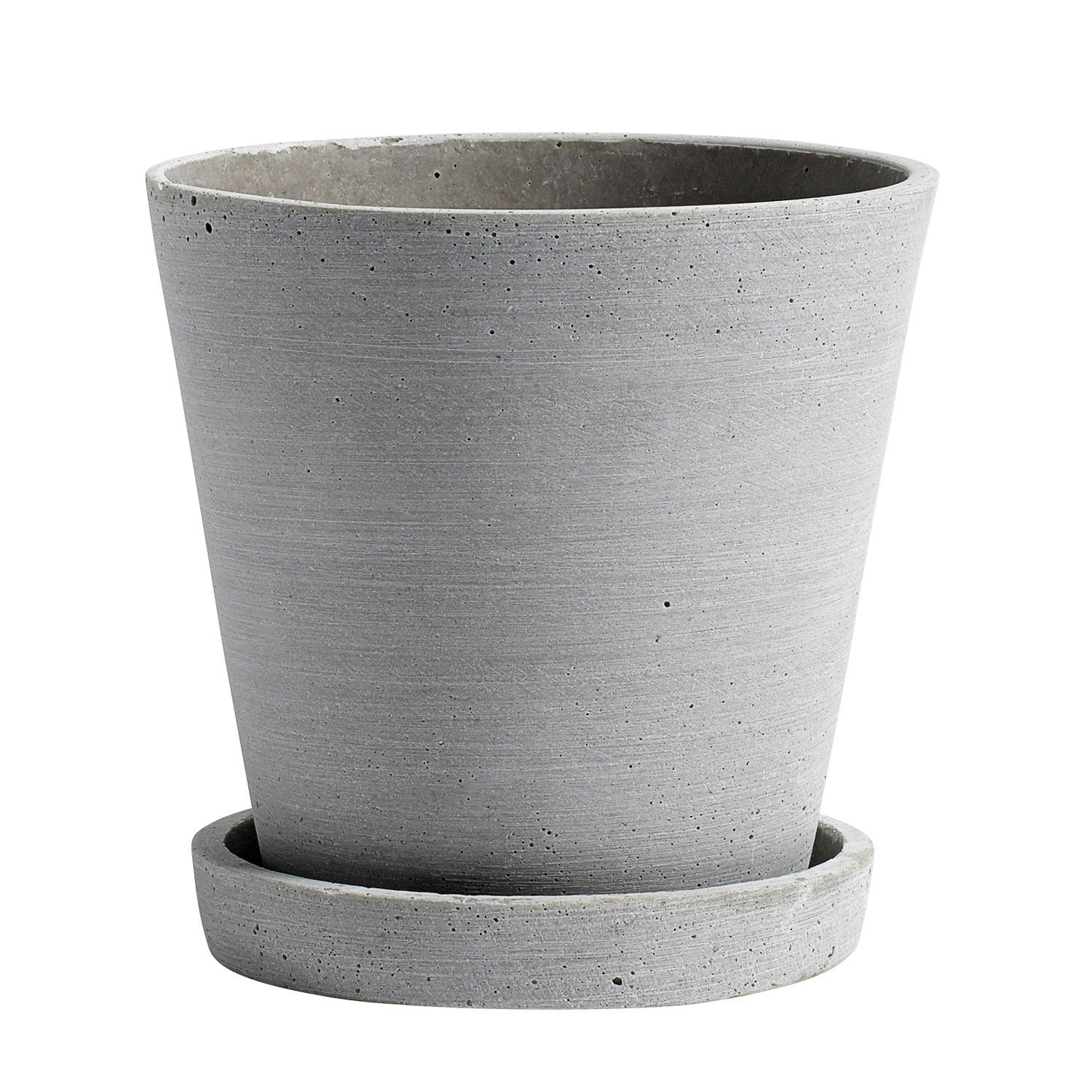 Hay Flowerpot Topf Mit Unterteller Grau, Ø14 Cm M