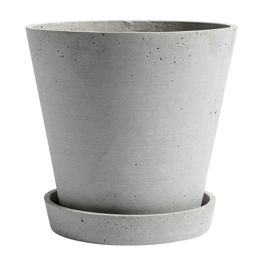 Hay Flowerpot Topf Mit Unterteller Grau, Ø21.5 Cm XL