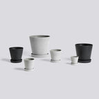 Hay Flowerpot Topf Mit Unterteller Grau, Ø21.5 Cm XL