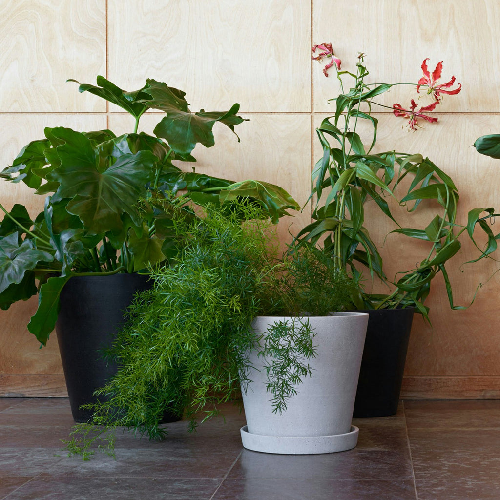Hay Flowerpot Topf Mit Unterteller Schwarz, Ø17.5 Cm L