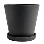 Hay Flowerpot Topf Mit Unterteller Schwarz, Ø34 Cm XXXL