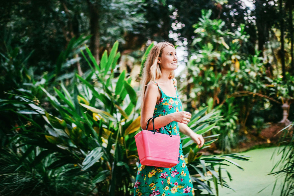  Hinza Bag Green Plastic, Tropical Pink