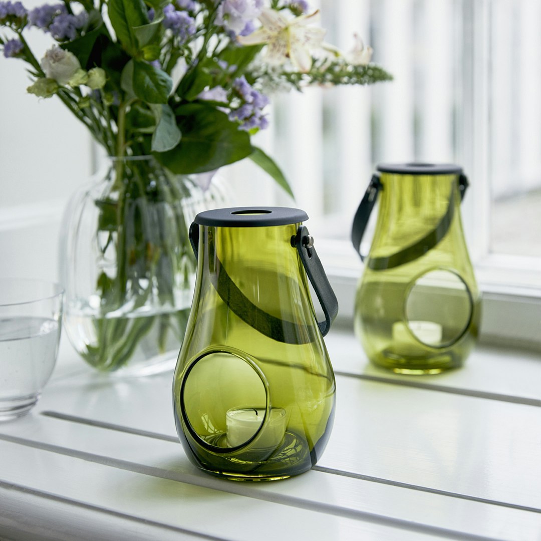 Holmegaard Design With Light Laterne Olive, H29 Cm