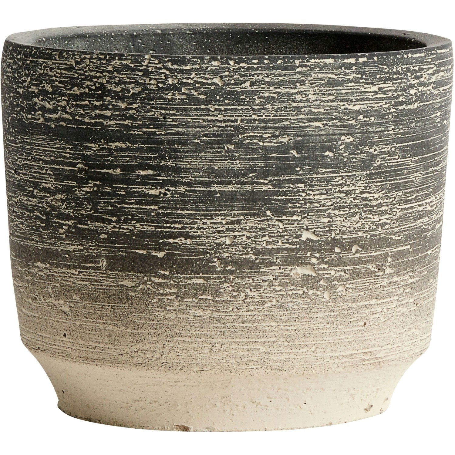 Muubs Kanji Topf Zement Schwarzgrau, Ø15 Cm