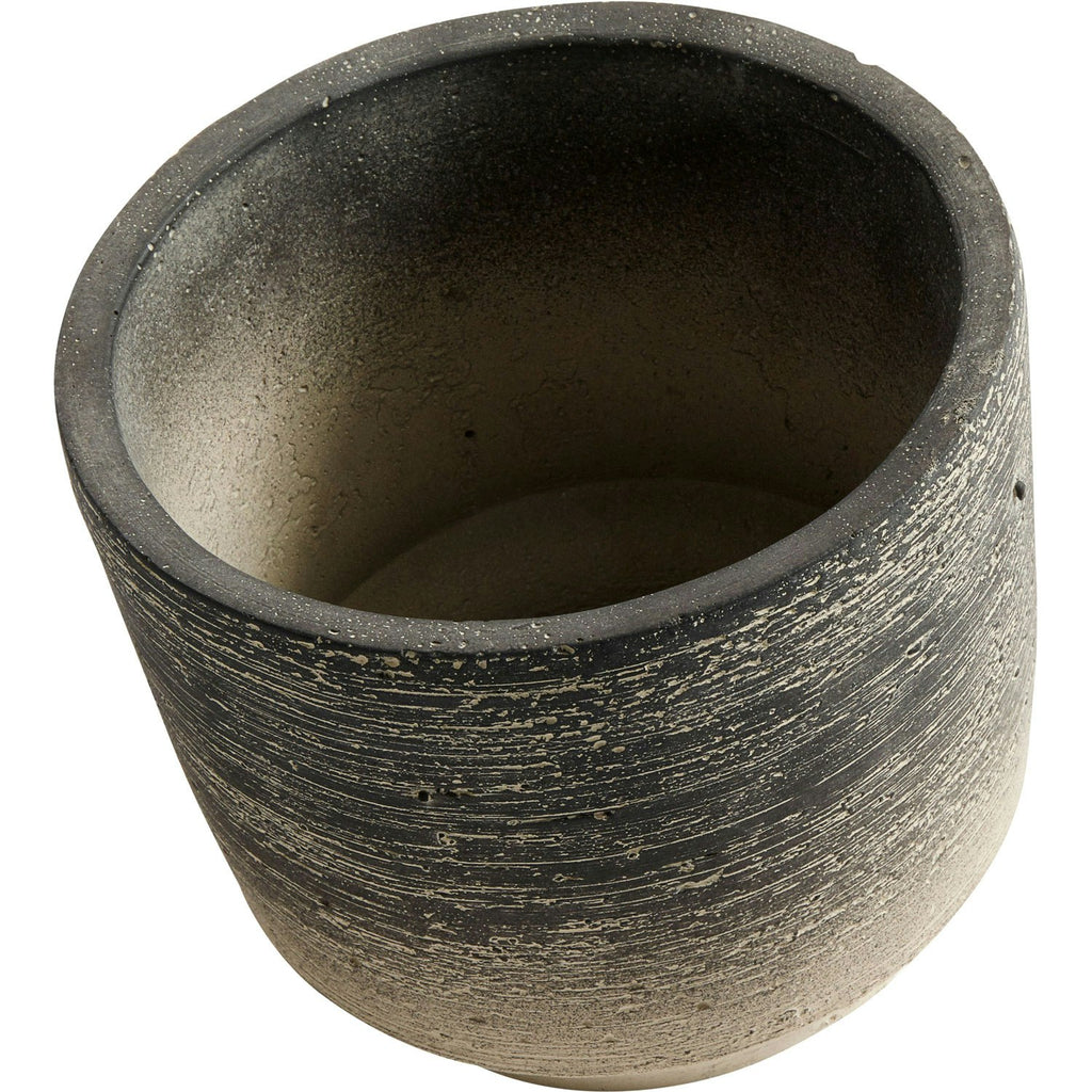 Muubs Kanji Topf Zement Schwarzgrau, Ø15 Cm